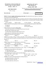 Đề thi Giữa kì 1 Hóa học 11 năm 2024-2025 trường THPT Lê Hồng Phong (Đắk Lắk)